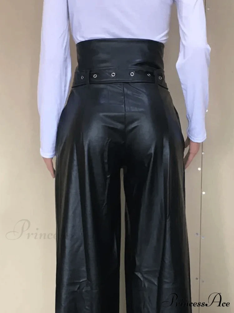 High Waist Pocket Trendy Straight Leg Pants - Image 7