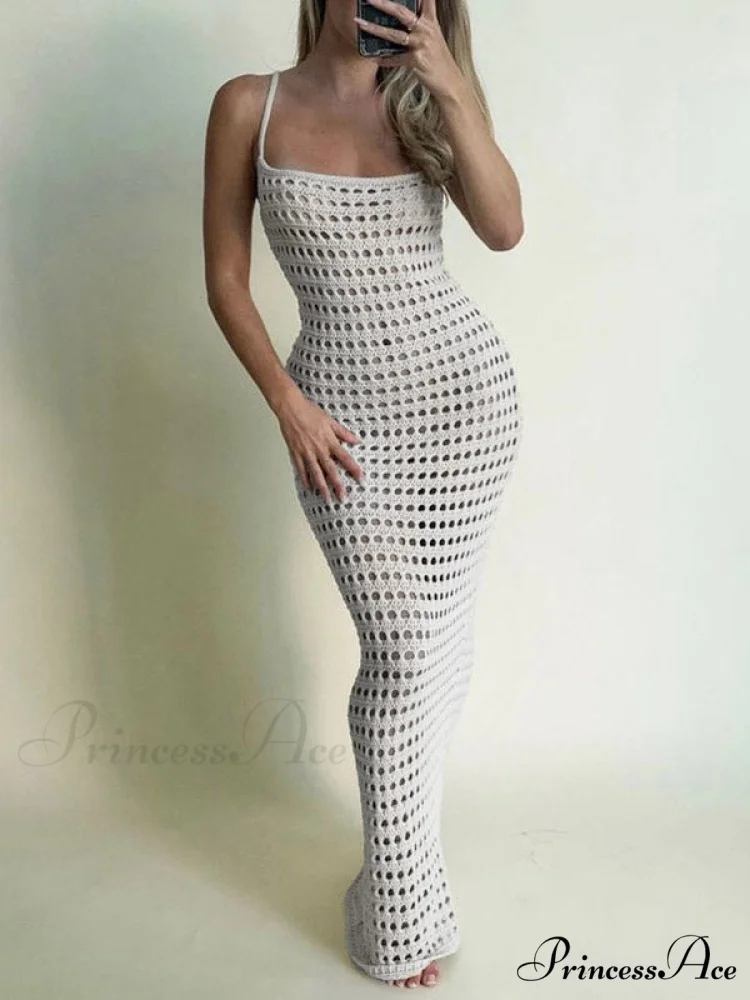 Hollow Out Graceful Bodycon Maxi Dress - Image 2