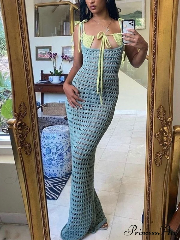 Hollow Out Graceful Bodycon Maxi Dress - Image 4
