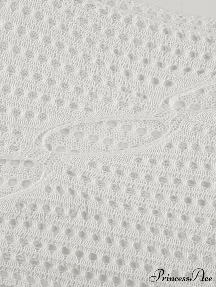 Hollow Out Logo Ribbed Modern Knit Cropped Tank Top - Image 5