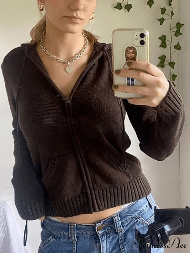 Hooded Crochet Knit Trendy Cropped Tank Top - Image 7