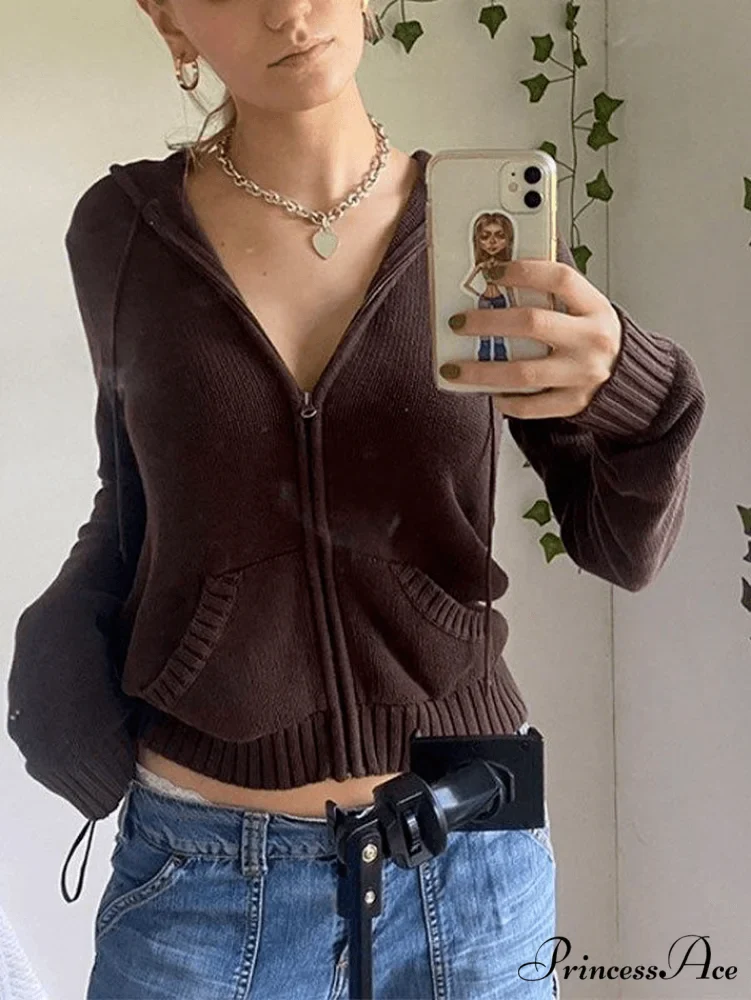 Hooded Crochet Knit Trendy Cropped Tank Top - Image 8