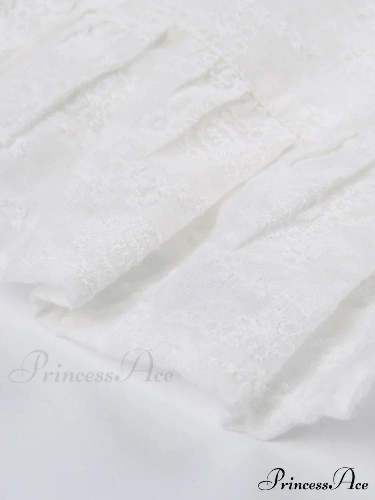 Jacquard Mesh Paneled Trendy White Mini Dress - Image 4