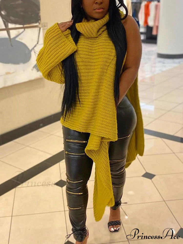 Knit Ruffle Graceful Sleeve Solid Tops - Image 7