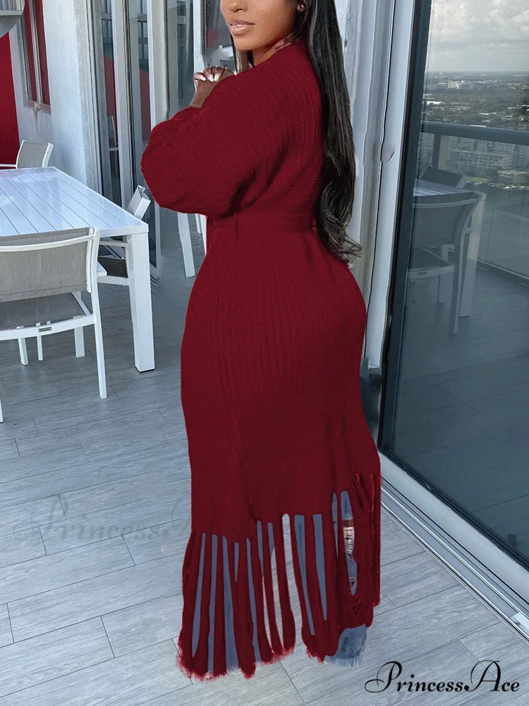Knit Slit Graceful Turtleneck Sweaters - Image 11