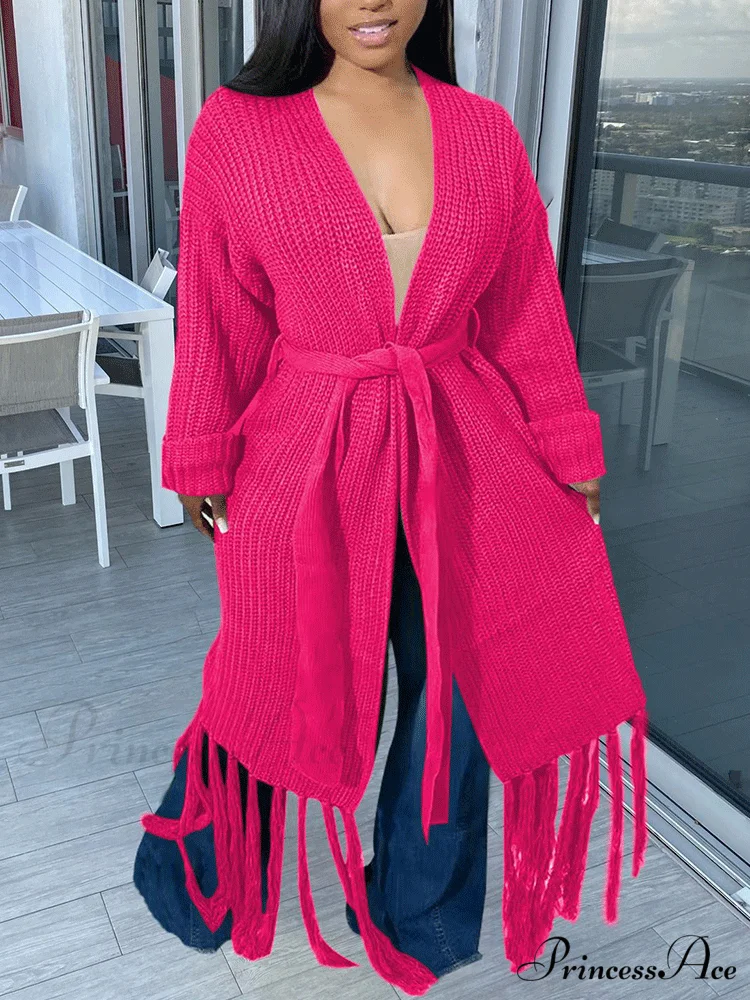 Knit Slit Graceful Turtleneck Sweaters - Image 12