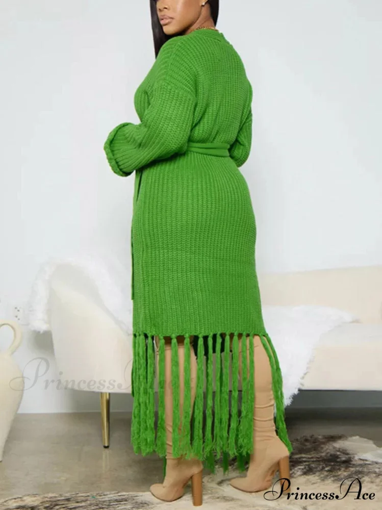 Knit Slit Graceful Turtleneck Sweaters - Image 2