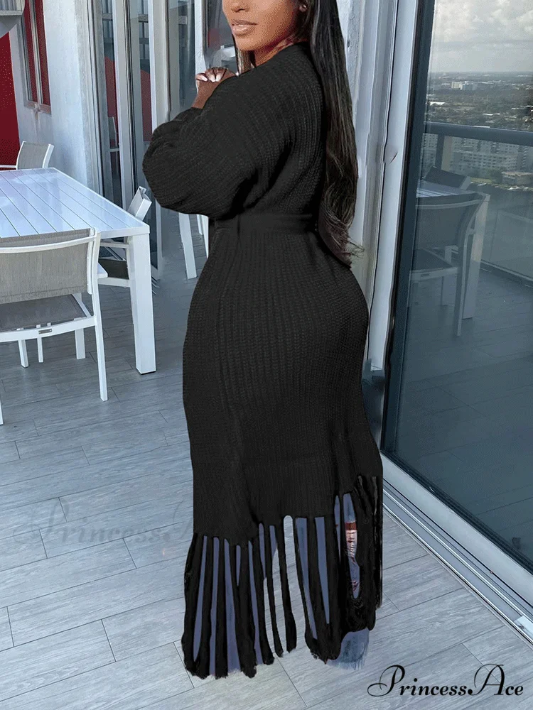 Knit Slit Graceful Turtleneck Sweaters - Image 8