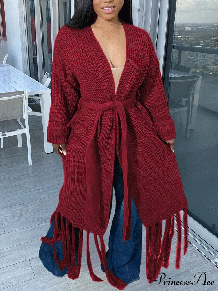 Knit Slit Graceful Turtleneck Sweaters - Image 9