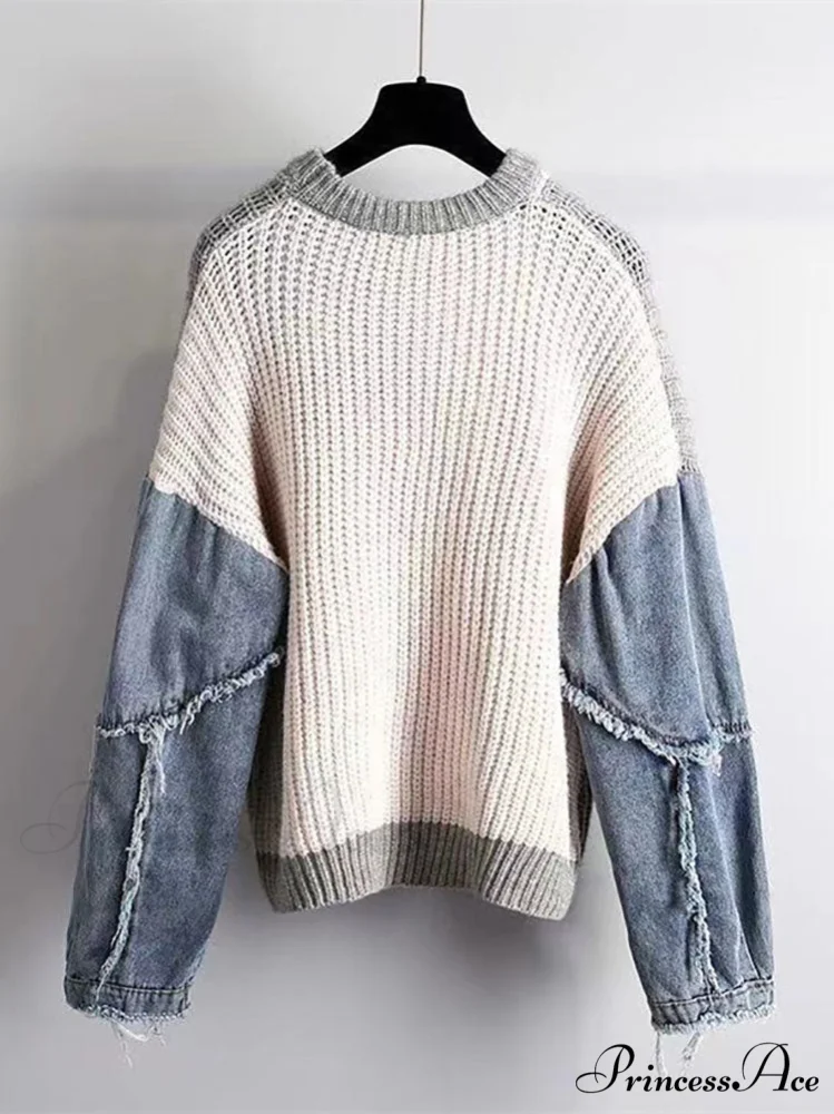Knitted Color Block Turtleneck Modern Long Sleeve Sweater - Pink - Image 5