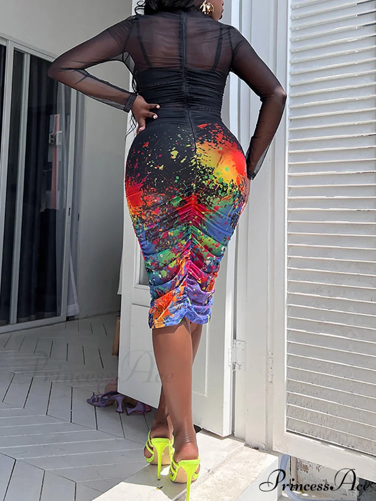 3D Floral Choker Detail Strapless Classic Bodycon Party Midi Dress - Turquoise - Image 6