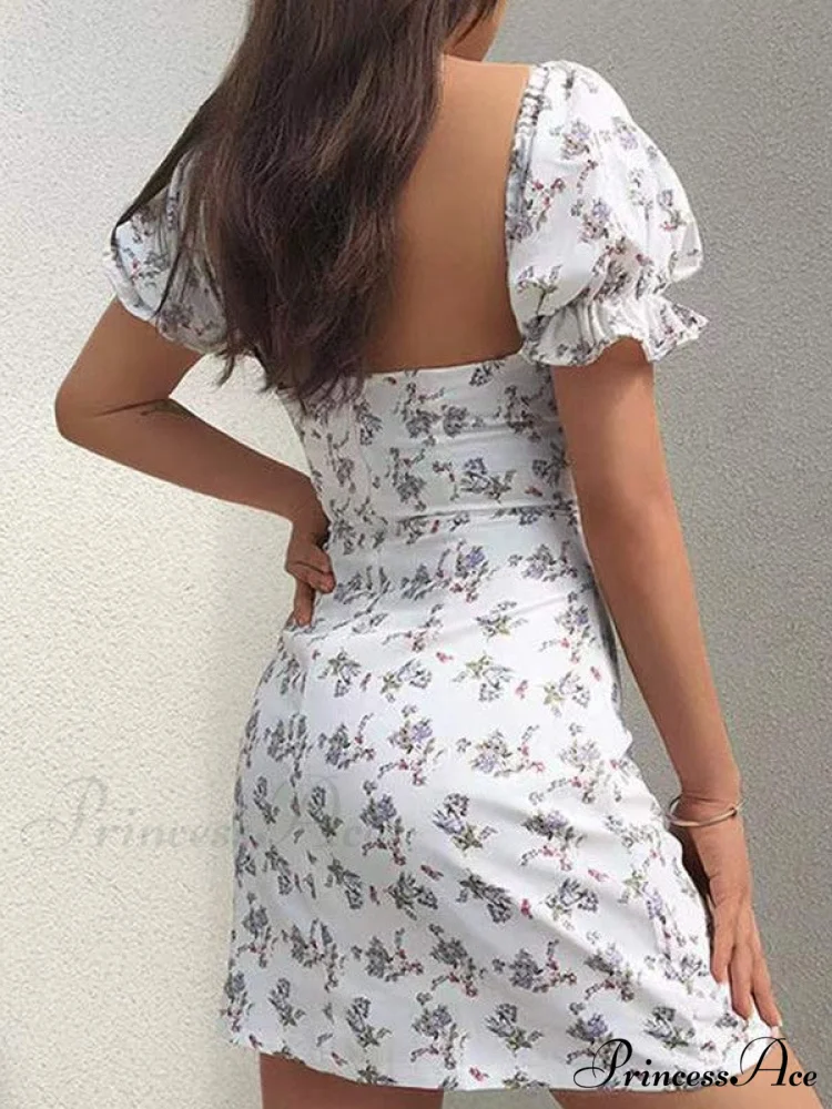 Backless Printed Graceful Slip Mini Dress - Image 2