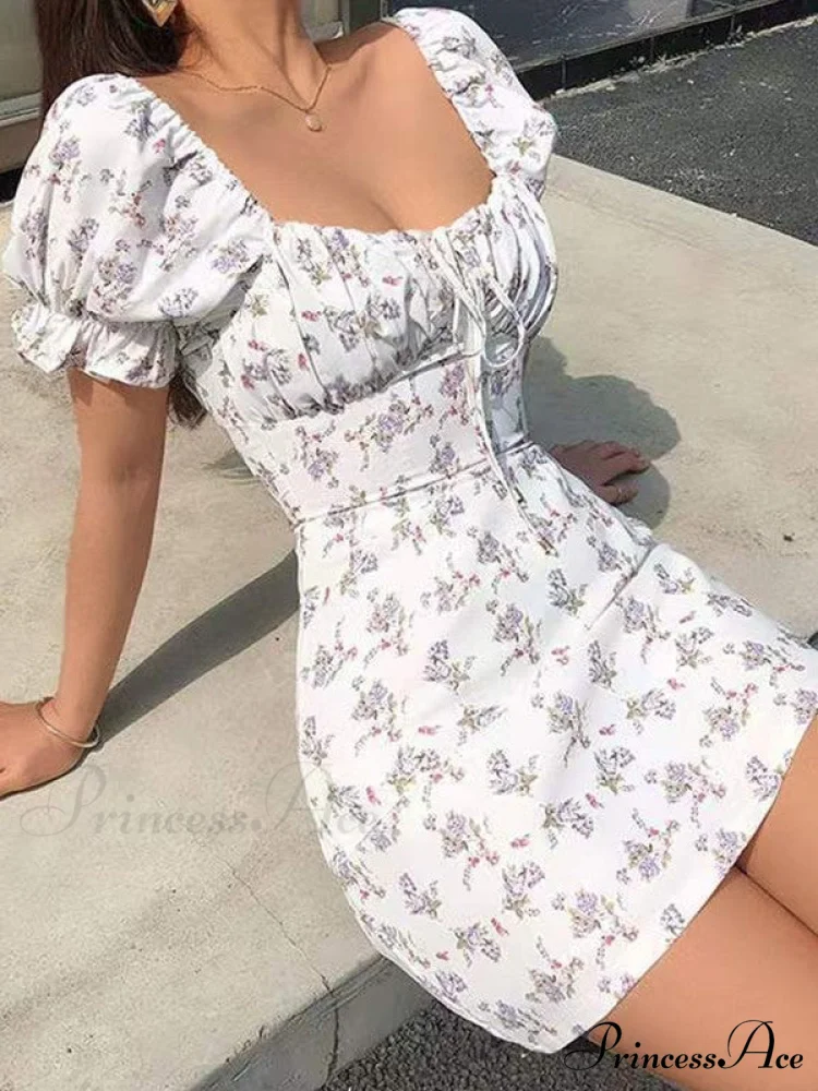 Backless Printed Graceful Slip Mini Dress - Image 4