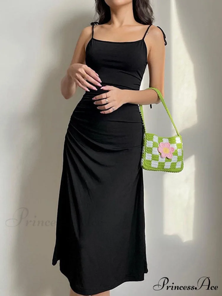 Backless Split One Trendy Shoulder Ribbed Maxi Dress - Image 2