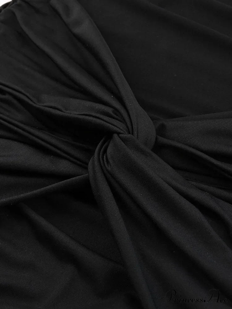 Backless Split One Trendy Shoulder Ribbed Maxi Dress - Image 4