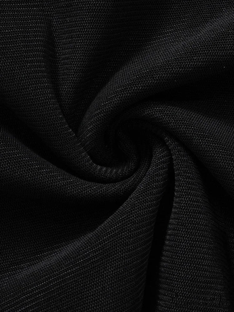Black Off Shoulder Trendy Long Sleeve Mini Dress - Image 5