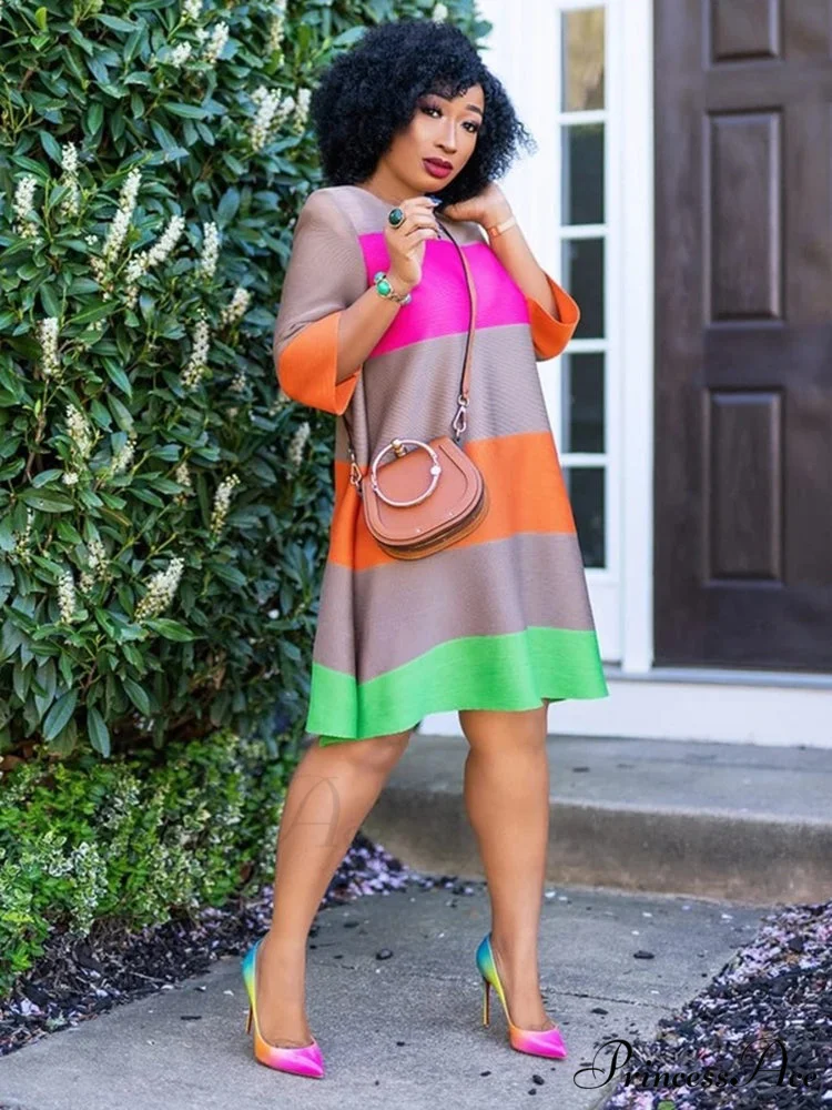 Color Block Graceful Loose Fuzzy Coat - Image 3