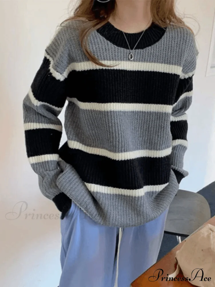 Color Block Striped Trendy Knit Crop Top - Image 10
