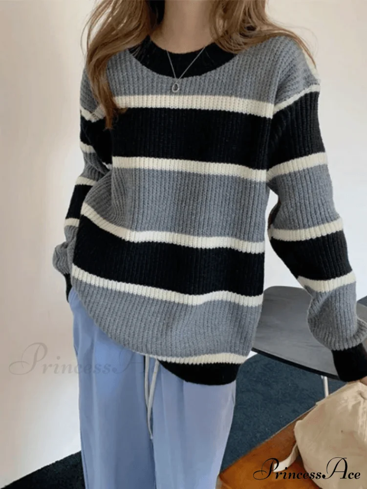 Color Block Striped Trendy Knit Crop Top - Image 11