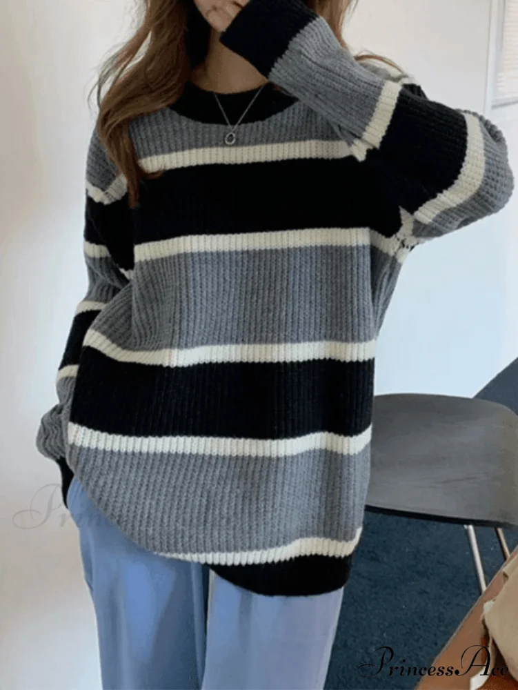 Color Block Striped Trendy Knit Crop Top - Image 8