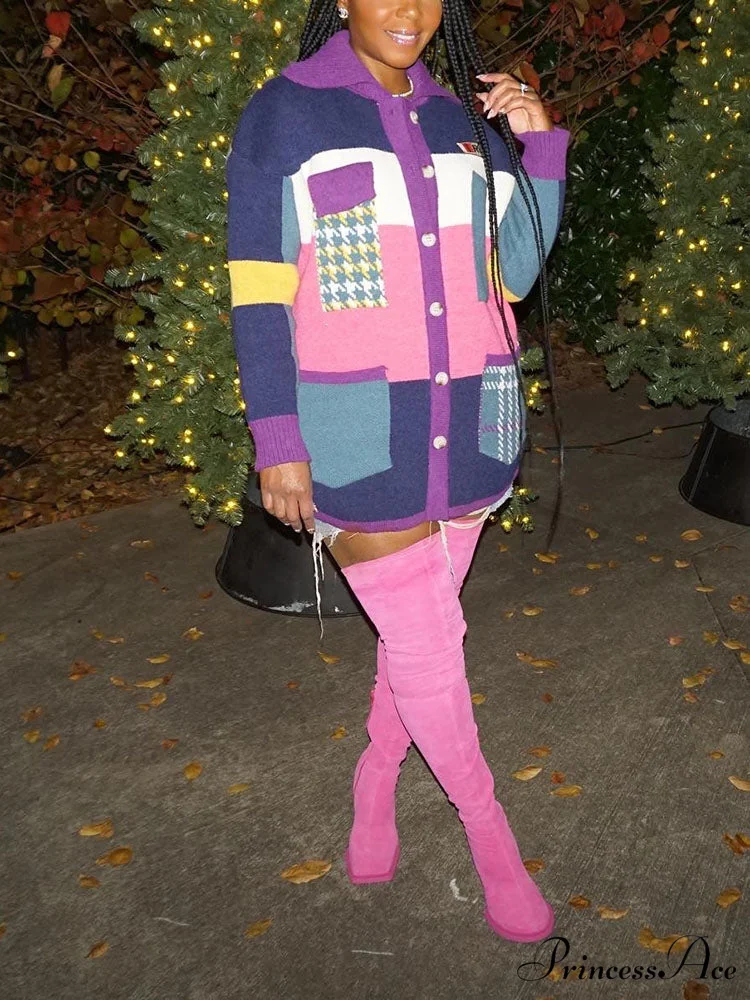 Color Block Graceful Striped Sweater - Image 10