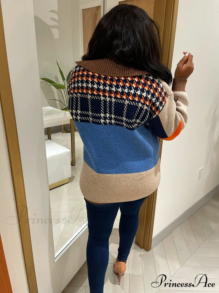 Color Block Graceful Striped Sweater - Image 5