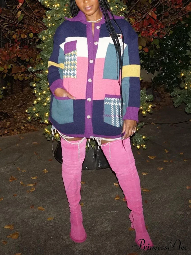 Color Block Graceful Striped Sweater - Image 9