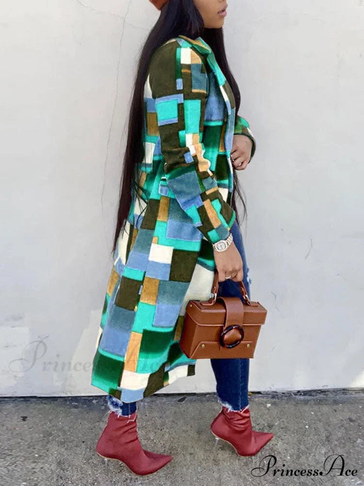 Color Block Zip Trendy Up Shirt Dress - Image 6