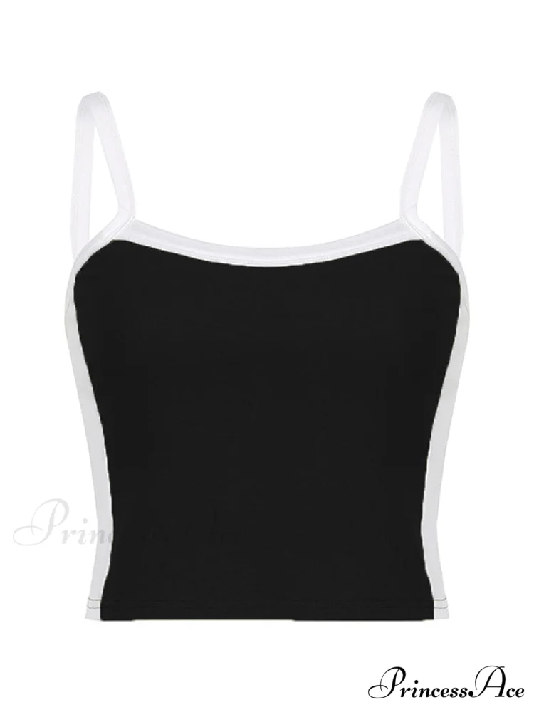 Contrast Trim Rib-Knit Trendy Crop Cami Top - Image 22