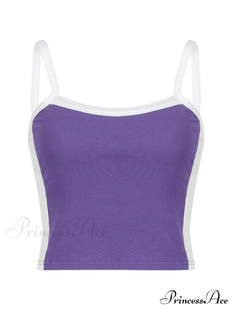 Contrast Trim Rib-Knit Trendy Crop Cami Top - Image 26