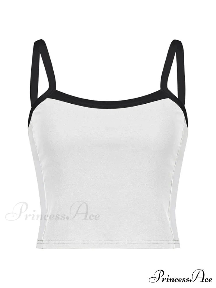 Contrast Trim Rib-Knit Trendy Crop Cami Top - Image 32