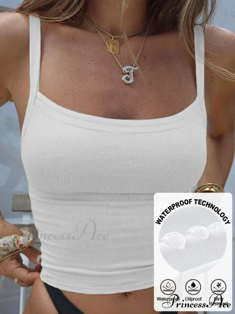 Contrast Trim Rib-Knit Trendy Crop Cami Top - Image 33