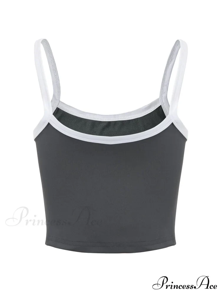 Contrast Trim Rib-Knit Trendy Crop Cami Top - Image 43