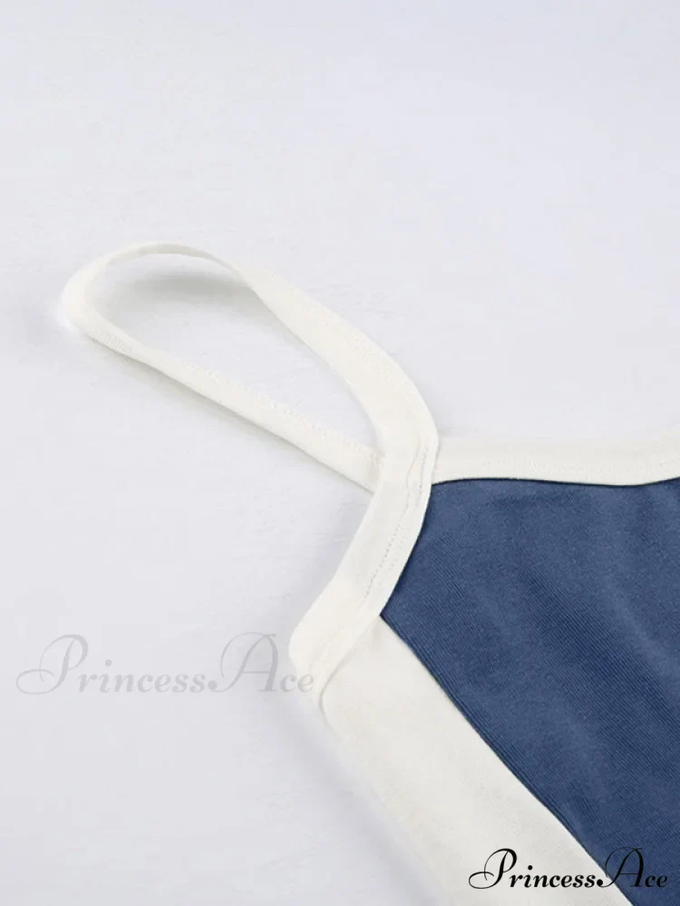 Contrast Trim Rib-Knit Trendy Crop Cami Top - Image 47
