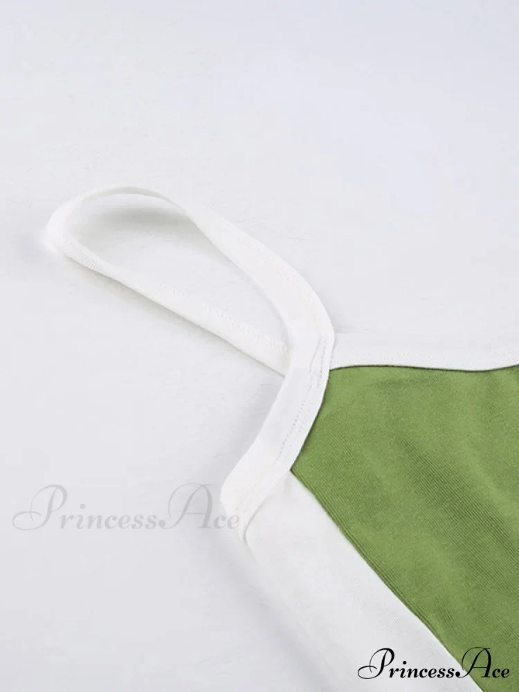 Contrast Trim Rib-Knit Trendy Crop Cami Top - Image 5