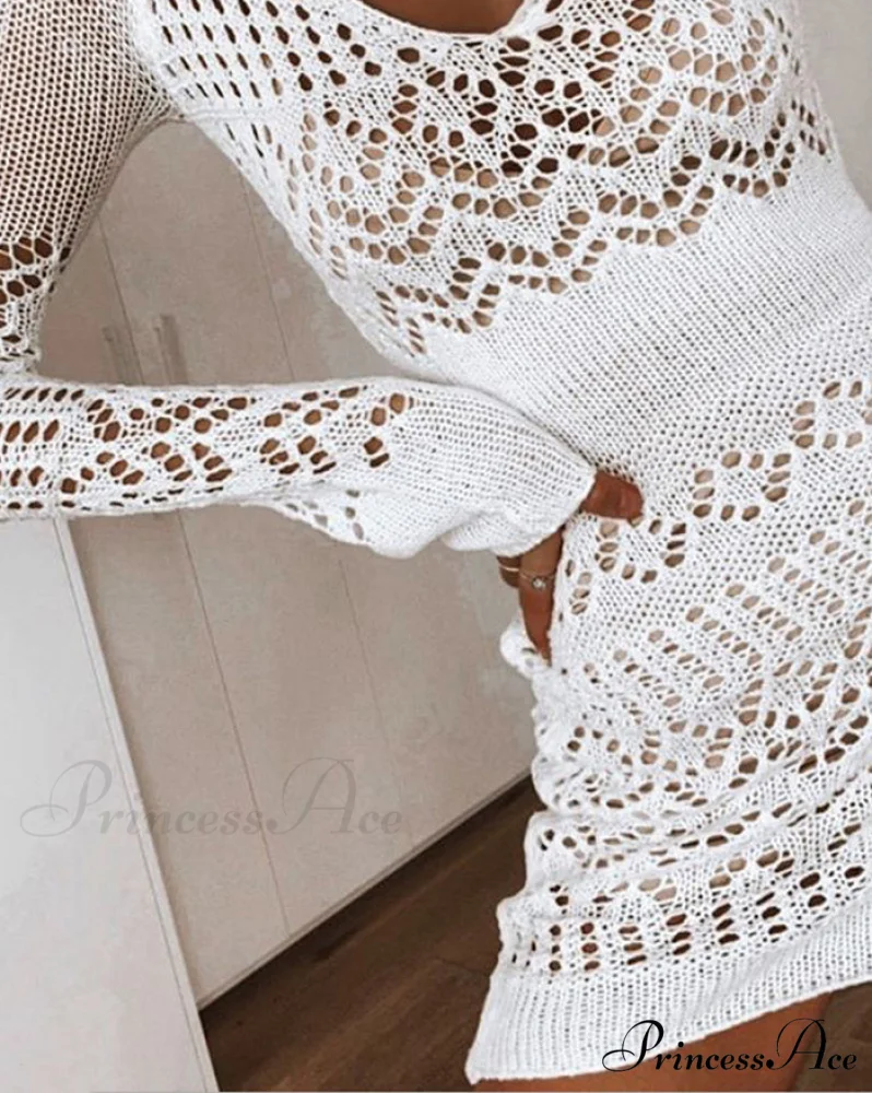 Crochet Hollow Graceful Out Midi Dress - Image 4