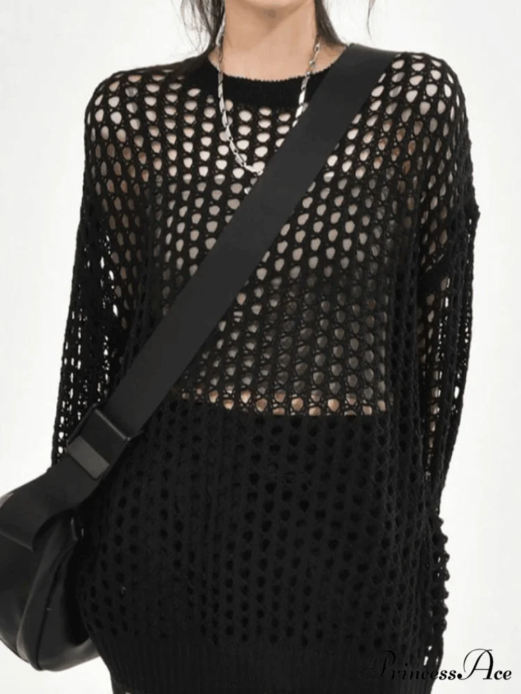 Crochet Long Sleeve Trendy Maxi Beach Dress - Image 5