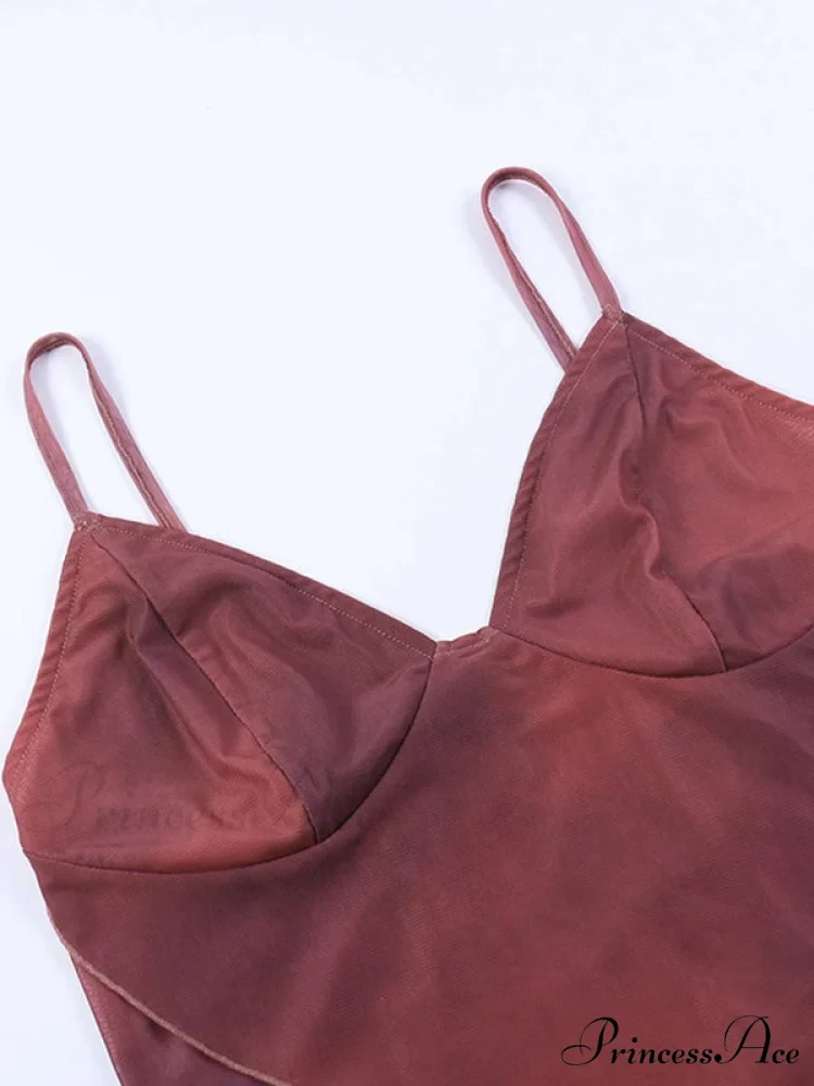 Cross Over Halter Trendy Mesh Crop Cami Top - Image 5