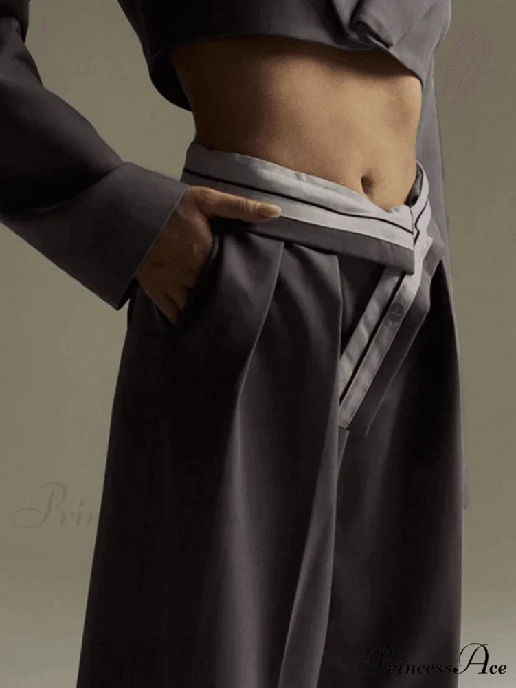 Cross Over Graceful Pleated Tailored Pants - Image 2