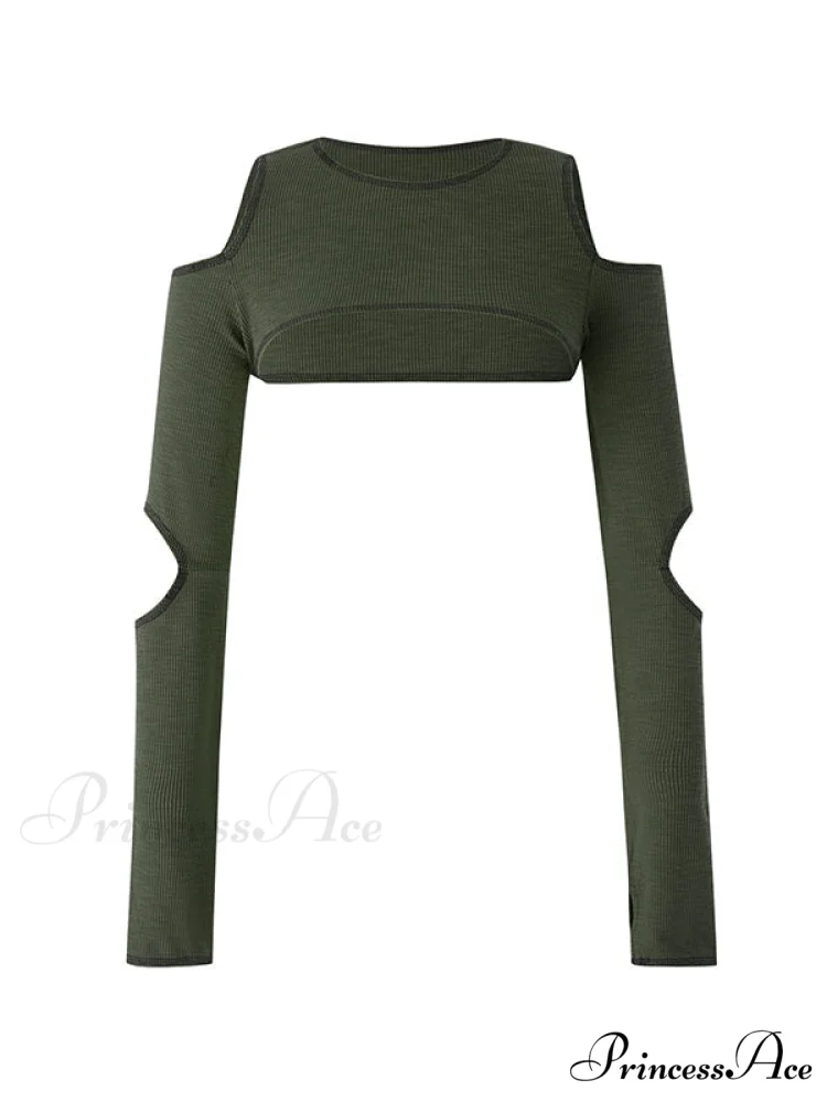 Cutout Long Sleeve Trendy Knit Midi Dress - Image 3