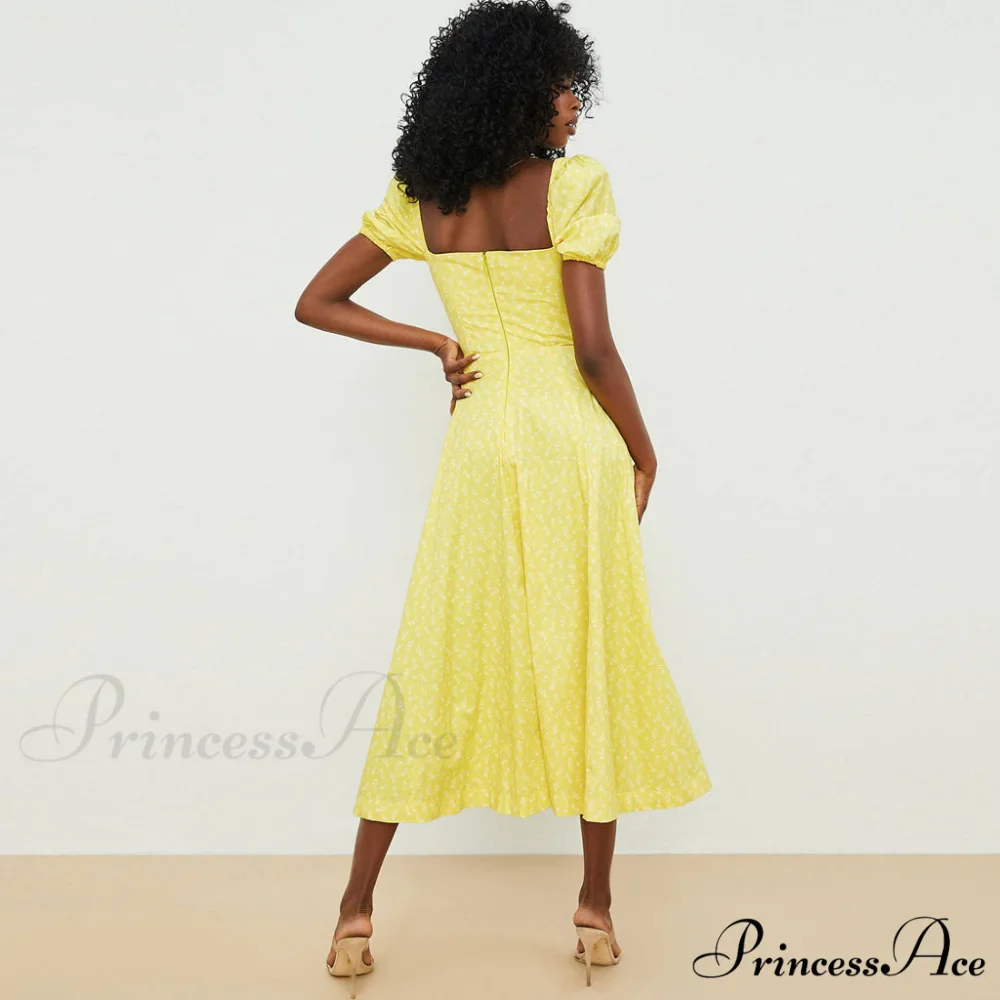 Daisy Printed Floss Strap Tied Classic Bustier Slip Maxi Dress - Image 3