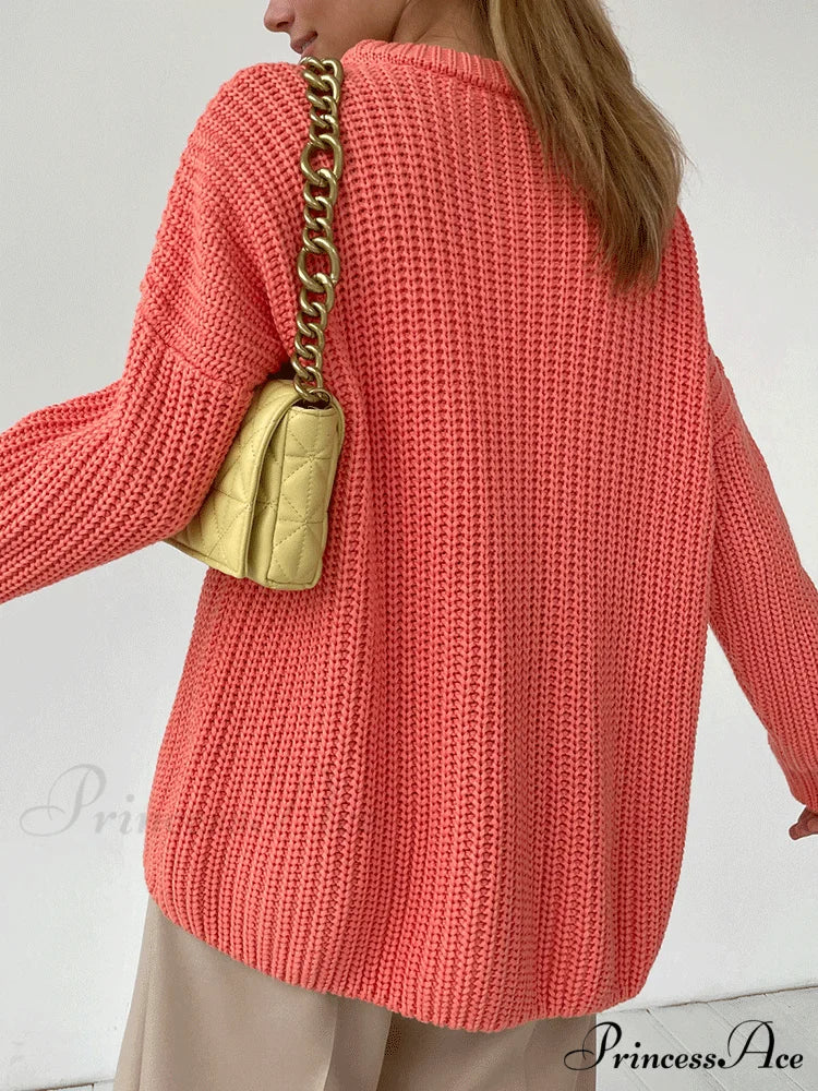 Knitted Solid Graceful Pocket Sweater Cardigan - Image 17