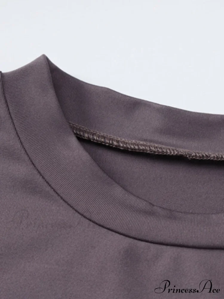 Knot Split Graceful Solid Dress - Image 5