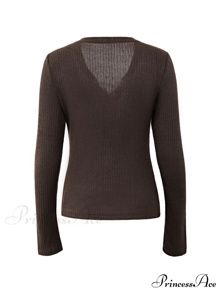 Lace Paneled Graceful Brown Tank Top - Image 12