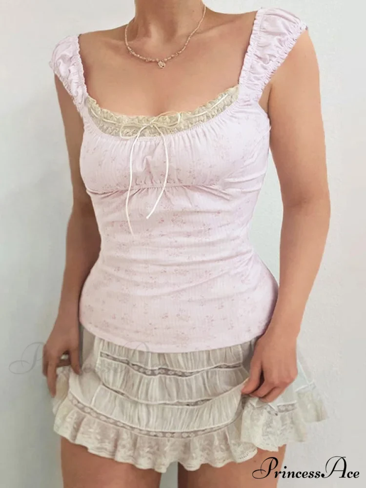 Lace Paneled Graceful Denim Corset Top - Image 4