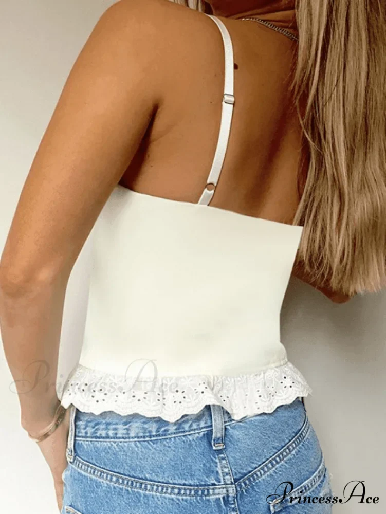 Lace Paneled Graceful Pu Corset Top - Image 6