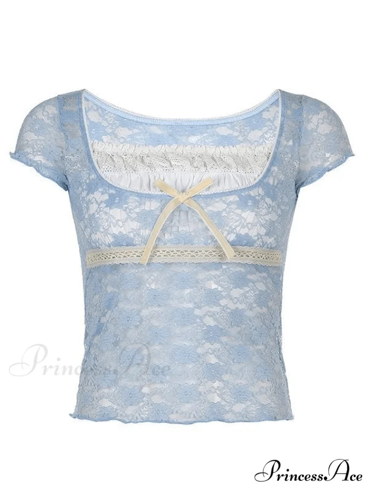 Lace Patchwork Graceful Butterfly Print Dress - Image 3