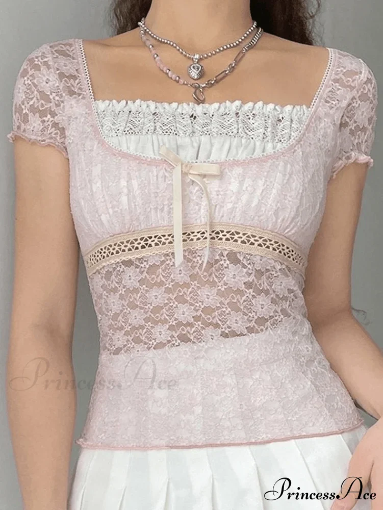 Lace Patchwork Graceful Butterfly Print Dress - Image 4