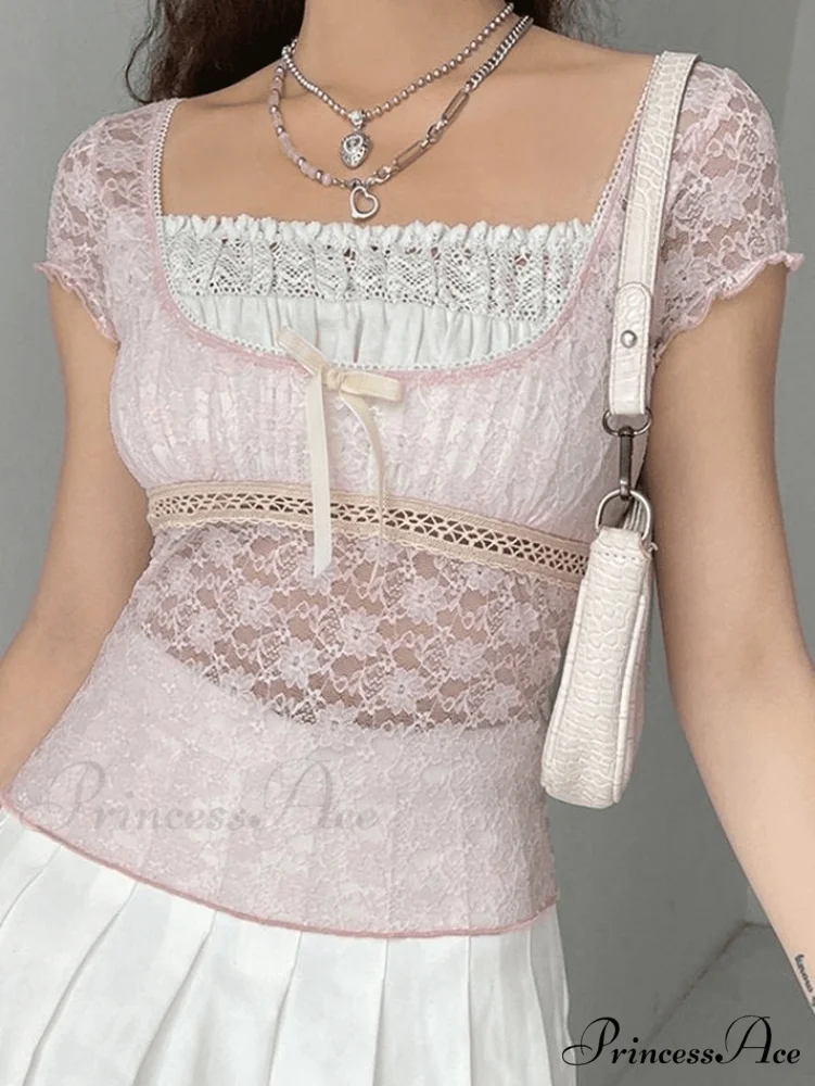 Lace Patchwork Graceful Butterfly Print Dress - Image 5