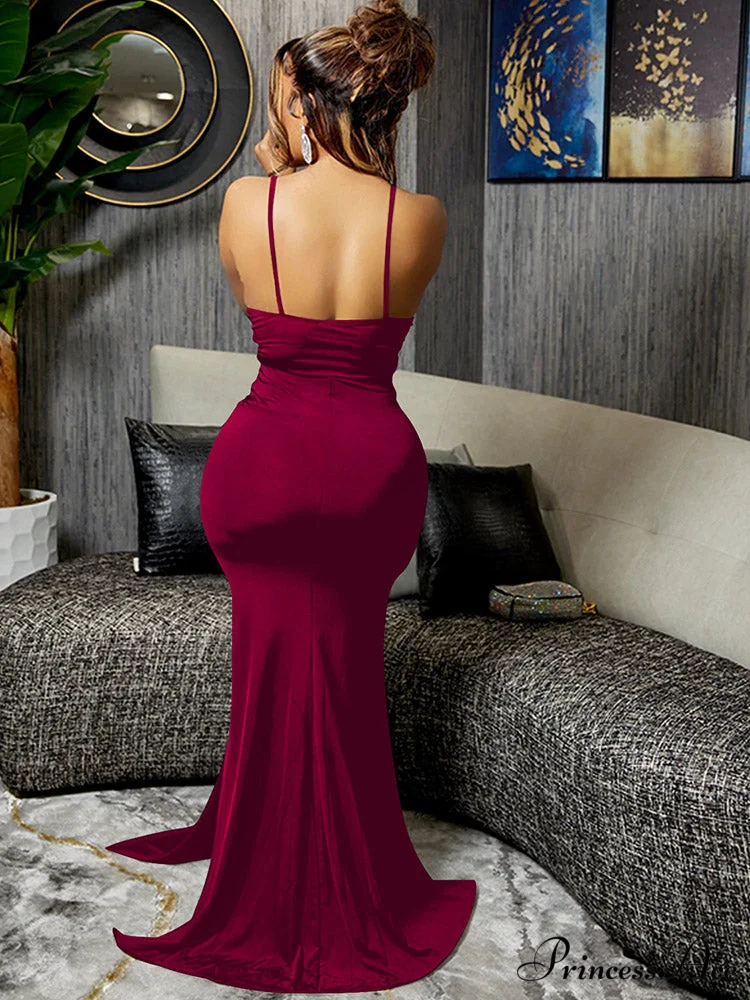 Lace Slit Graceful Tulle Dress - Image 8